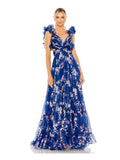 2024 Holiday Windwood Ear Sleeveless Back Cross-Lace Sexy Dew Chopped Flower Chiffon Skirt Long Dress