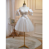 Party Party Fairy Faprecious Luxury High-End Short Wedding Dress Sweet Princess Dress Host Small Man