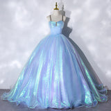 Evening Dress Blue At The Fugitive Princess Birthday Party Voice Art Test For Adult Mermaid Puff Dress Dress