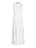 Style Dress 2025 Spring And Summer New Sleeveless Collar Sexy Lace Hollow Lotus Leaf Dress