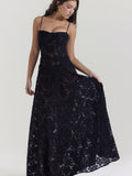 New Hot French Strapped Self-Repair Square Collar Exquisite Lace Dress HZ0628