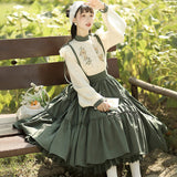 Design Sunflowers About Hanfu Women Chinese Style To Improve The Daily Chinese Elements Two-Piece Set 8469