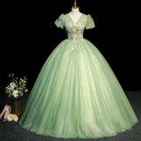 Dress Mori Is A Green Vocal Piano Art Exam Solo Performance Of The Puffy Skirt Host Dress Adult Ceremony