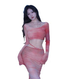 New Beach Beach Skirt Dizzy Blouse Dress Body-Buttered Hip Skirt Set Holiday Dress