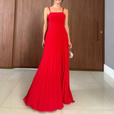 Women's High-Rise Splicing Sexy Dew Solid Color Design Dress In Summer 2025