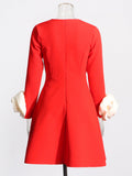 Elegant Famous Wind 2025 Round Collar Summer New Three-Dimensional Rose Design Niche Temperament Dress