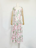 2025 New Slinging Printing Folding Process Long Dress Woman