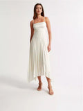 Summer New Sexy Fashion High-Funny Pressed Solid Color Suspension Dress