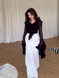 2024 Long-Sleeved Sleeves Sweet Long-Sleeved Splicing Bag-Suited Body-Dight With Dress