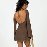 Women's Solid Color Double-Layer Mesh Yarn Behind The T-Shirt With A Short Skirt DJPT