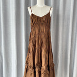 New Women's Spring And Summer French Holiday Wind Wearing Folding Slings And Skirts