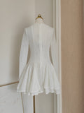 A line Scoop Neckline White Holiday Dress Travel Vacation Dresses Short Birthday Dress SD1256