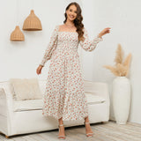 2025 New Spring Pregnant Woman Chiffon Dress Small Broken Floral Dress Maternity