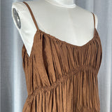 New Women's Spring And Summer French Holiday Wind Wearing Folding Slings And Skirts