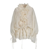 Style Retro Floral Splicing With Solid Color Lotus Leaf Skirt 2025 New Chiffon Dress Women's Summer