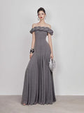 Dress 2025 Summer Vietnam Design Feeling Sesame Flowers Shoulder Thin Knitted Dress Dress