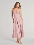 Women's Clothing In Front Of The Sleeveless Breast Strap Slings Broken Flowers Fork Dress DJPT