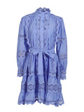 Elegant Court Style 2025 Summer New Collar Lace Embroidery Strap Lotus Side Lantern Sleeve Dress