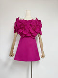 Niche 2025 Spring New One-Word Hand-Caught Nailed Three-Dimensional A Dress Dress Women