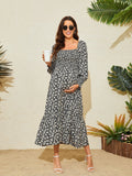 2025 New Spring Pregnant Woman Chiffon Dress Small Broken Floral Dress Maternity