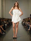 Famous Wind 2025 Spring New Bow Bra Design Personality Short Color Light Luxury Dress Woman