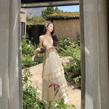 Pure Wind Seaside Holiday Dress Female Sanya Sexy Hanging Neck Long Dress