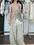 New Oceanic Impact Color Print Sling Vest Female Design Small Bohemian Blouse