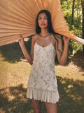 Dress Holiday Style Fresh Sweet Three-Dimensional Rose Splicing Chiffon Sling Dress Skirt