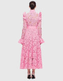 Dress Dress With Lotus Leaves With Belt Famous Temperament Sweet Water-Soluble Lace Dress Dress Dress