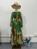Eastern Muslims Spring 2024 New Chiffon Print Fashion Temperament Dress