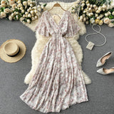 Vacation Dress Summer 2025 New Sexy V To Receive Long-Lost Lanky Chopped Beach Skirt DJPT