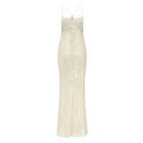 Women's Dress Drag Skirt Dew-Back Sling Skirt Body-Slit Dress