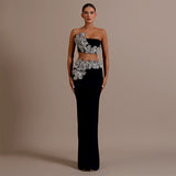 New Design-Sensitive Flower-Singing Diamond Bandage Set Sexy Tective Blouse Two-Piece