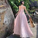 New Summer Photo Wearing Hanging Neck Beach Dress Sanya Seaside Holiday Dress Woman
