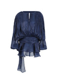 Dress 2025 Spring And Summer New Loose Long-Sleeved Sexy T-Shirt With Ribbon Dress Woman