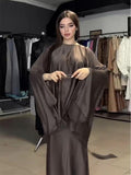 2024 New Round-Neck Long-Sleeved Dress Bat Sleeve With Waist-Hanging-Sense-Sensed-Sense-Sensed Set