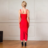 Sexy V-Neck Nail Beaded Diamond Sling Banding Dress Dress For The Party Party