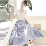 Design Jade Words Hanfu Women Chinese Style Daily Improvement Han Element Half Dress Set 6804