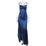 Autumn 2025 New Famous Style Temperament Sexy Body-Shrinking Fork And Fork Of The Dress DJPT