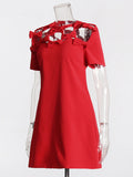 Famous Style Dress Women's Dress 2025 Spring New Round Collar Bow Hollow Design Dress
