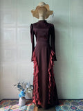 2025 New Ribbon Court Chiffon Spliced Half-High Tie With Dress