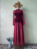 Spring New Diamond-Laying Splicing Designer Design Feeling Waist Thin Dress Dress Dress Dress Dress Dress Woman