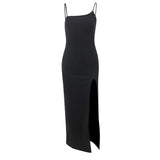 Hanging Solid Color Open Fork Sexy Dresses Summer Party Party Fashion Spice Girl Dresses DJPT