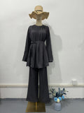 2024 New Folded Design Sense Fashion Temperament Loose Pants Suit Woman