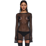 Women's Spring 2024 New Perspective Sexy Hottie Long-Sleeved Shirt Dress DJPT