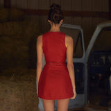 Summer 2025 New Sleeveless Skirt Temperament Vest Base Dress DJPT