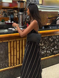 Summer 2024 Beach-Winded Holiday Sexy Striped Sling Dress