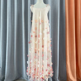 Fairy Multicolored Flower Netɴ Dress 2024 New Dream Sweet Sleeveless Suede Dress
