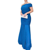 2024 Slanted Shoulder-To-Shoulder Dress Slim Slim Spliced Fishtail Dress