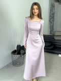 2024 New Body-Claming Diamond-Tieed With Long-Sleeved And Tiding Dress Dress Woman